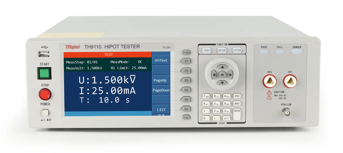 TH9110系列 大功率耐压绝缘测试仪 — AC 5kV/100mA 500VA 崩溃电压测试